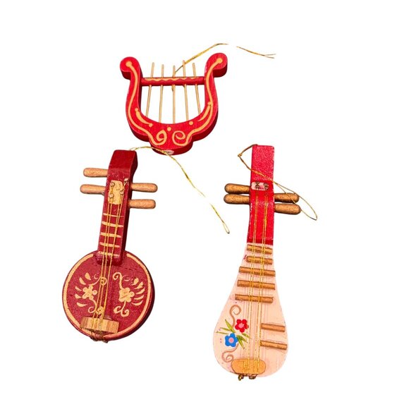 7-Piece Set Of Musical Instrument & Note-Themed Christmas Ornaments - Picture 2 of 6